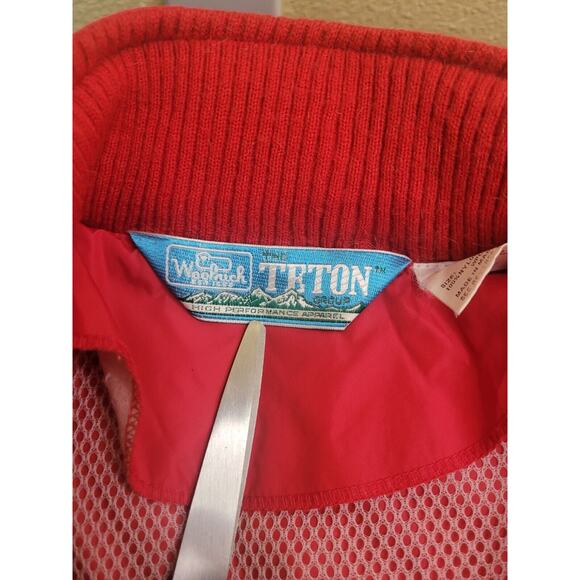 VTG 80s Woolrich Womens Teton Rain Jacket L Red Full Zip Hooded Lightweight EUC - Picture 5 of 12